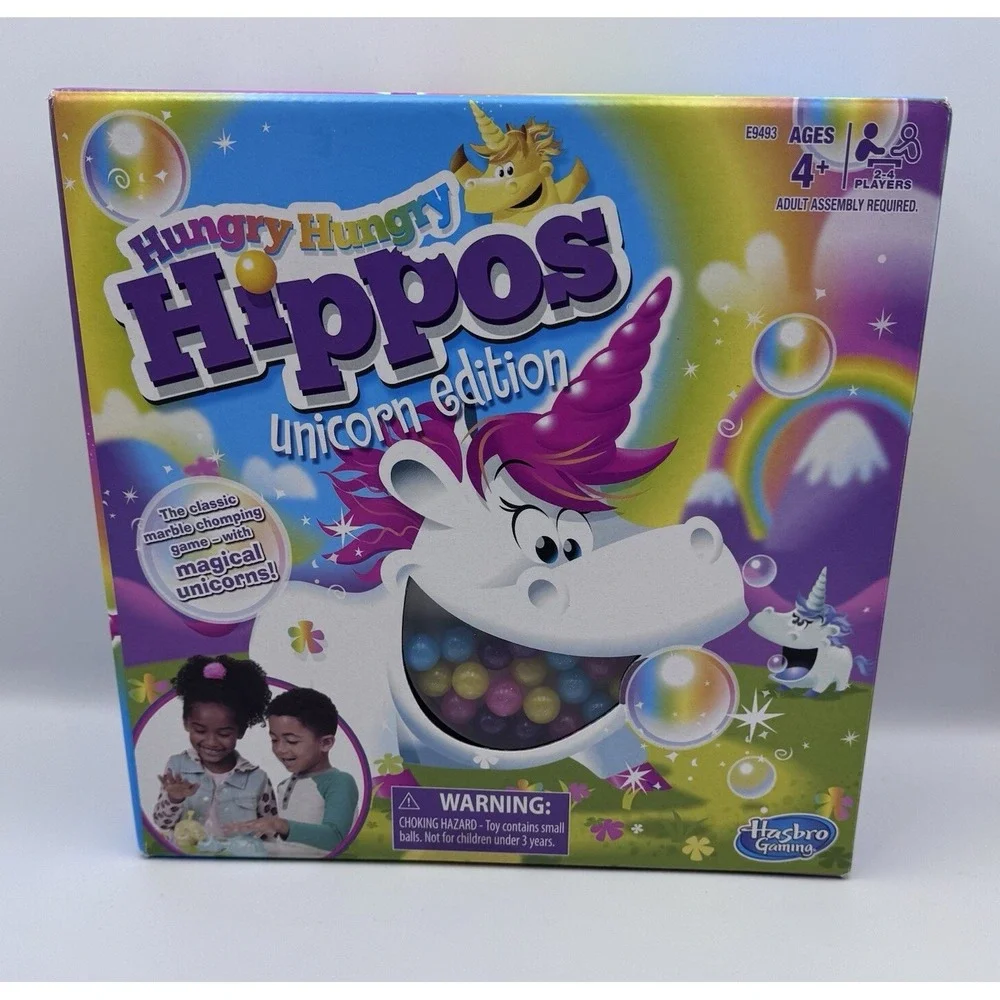 Hasbro Gaming Hungry Hungry Hippos Unicorn Edition Unicorns Ages 4+ New In Box